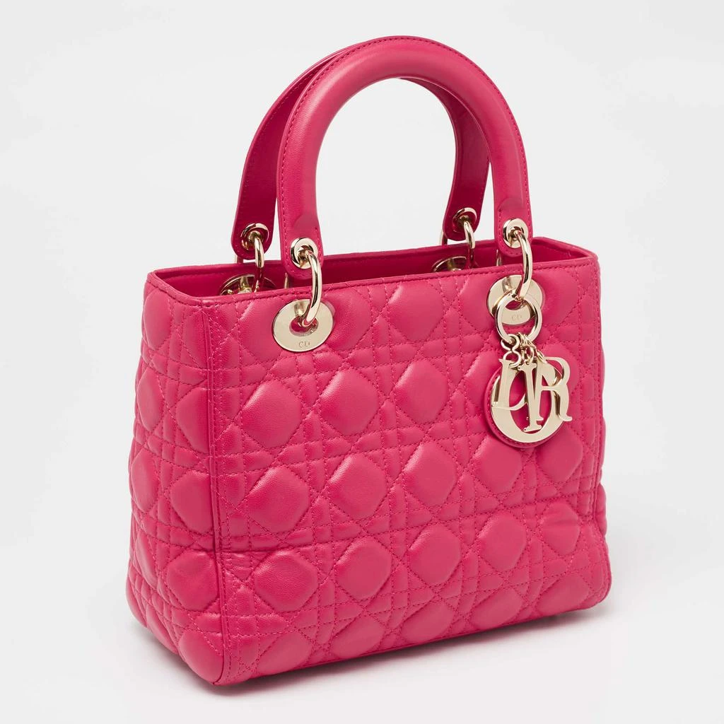 商品[二手商品] Dior|Dior Pink Cannage Leather Medium Lady Dior Tote,价格¥20233,第3张图片详细描述