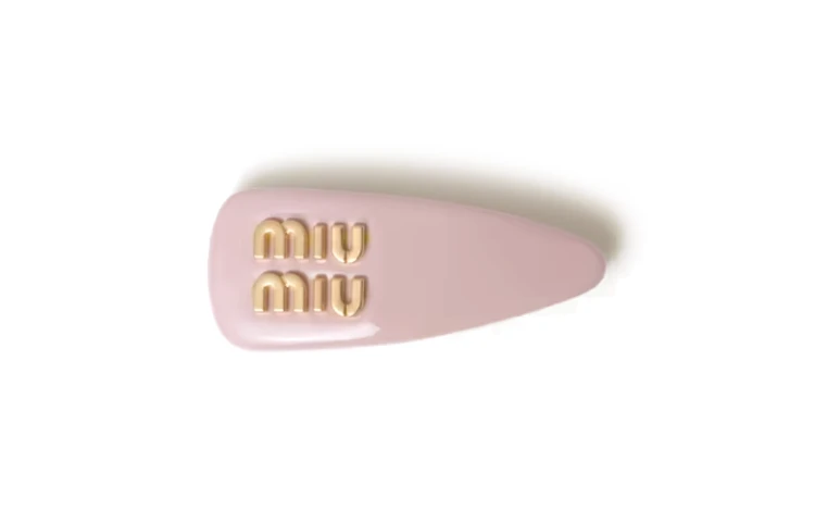 商品[国内直发] Miu Miu|缪缪 漆皮 皮革 发夹 女款 粉色,价格¥6215,第2张图片详细描述