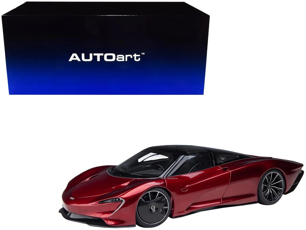 商品Diecast Model Autoart|McLaren Speedtail Volcano Red Metallic with Black Top and Suitcase Accessories 1/18 Model Car by Autoart,价格¥3421,第2张图片详细描述
