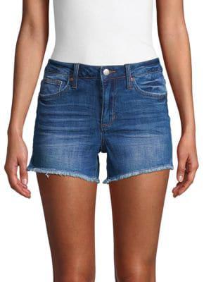 Janessa Mid-Rise Cut-Off Denim Shorts商品第1张图片规格展示