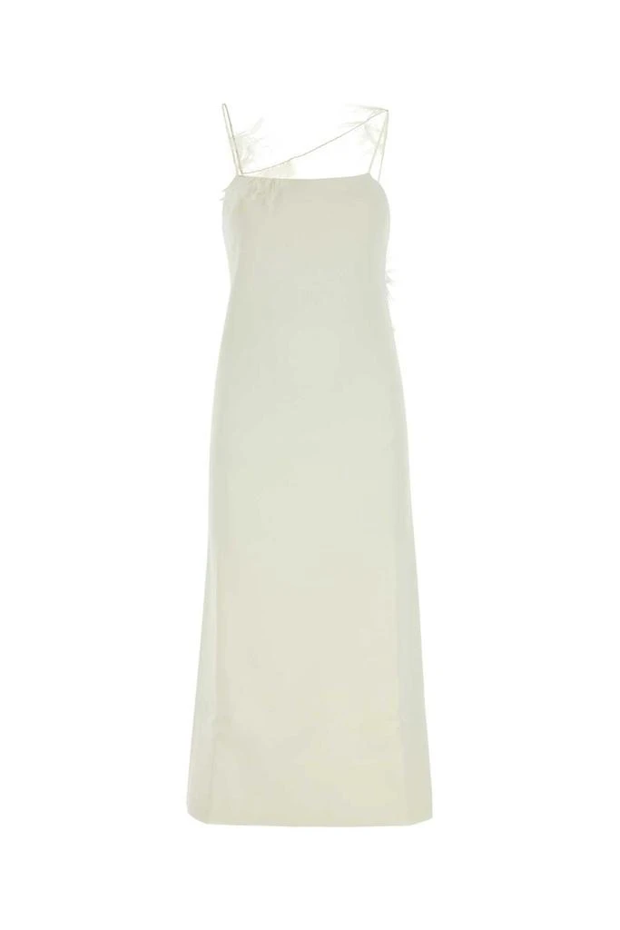 商品Jil Sander|Jil Sander Feather-Trim Square Neck Slip Dress,价格¥8137,第1张图片