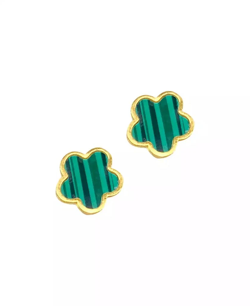 商品ADORNIA|Green Mother Of Pearl Clover Stud Earrings,价格¥136,第1张图片