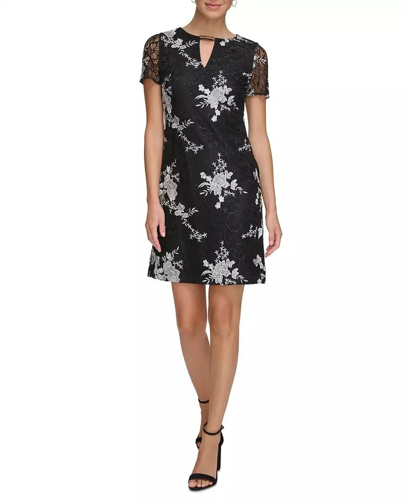 商品Kensie|Women's Short-Sleeve Embroidered-Lace Sheath Dress,价格¥1106,第1张图片