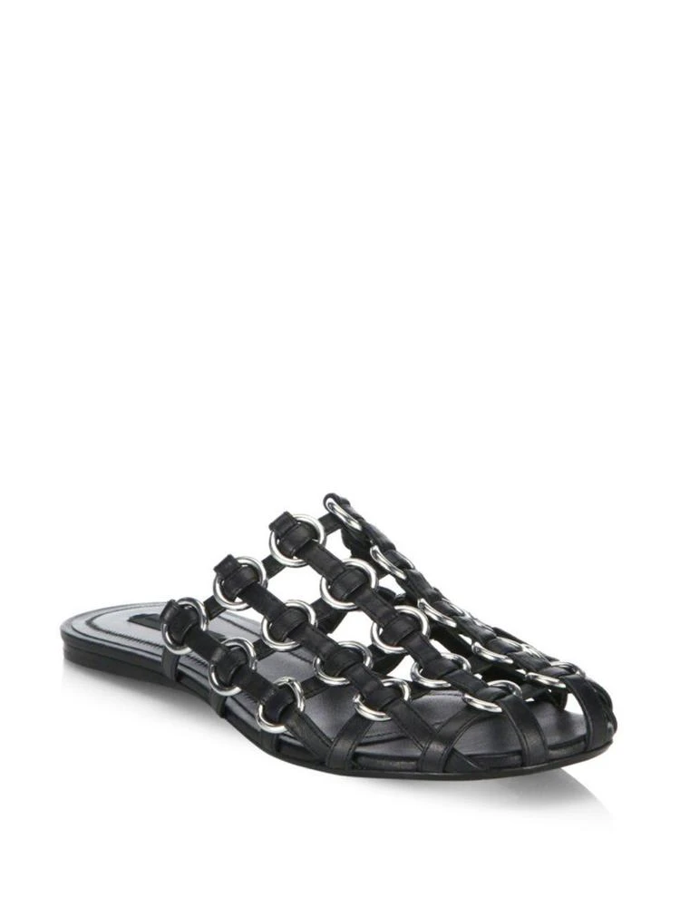 商品Alexander Wang|Amelia Ring-Detail Mules,价格¥1424,第1张图片