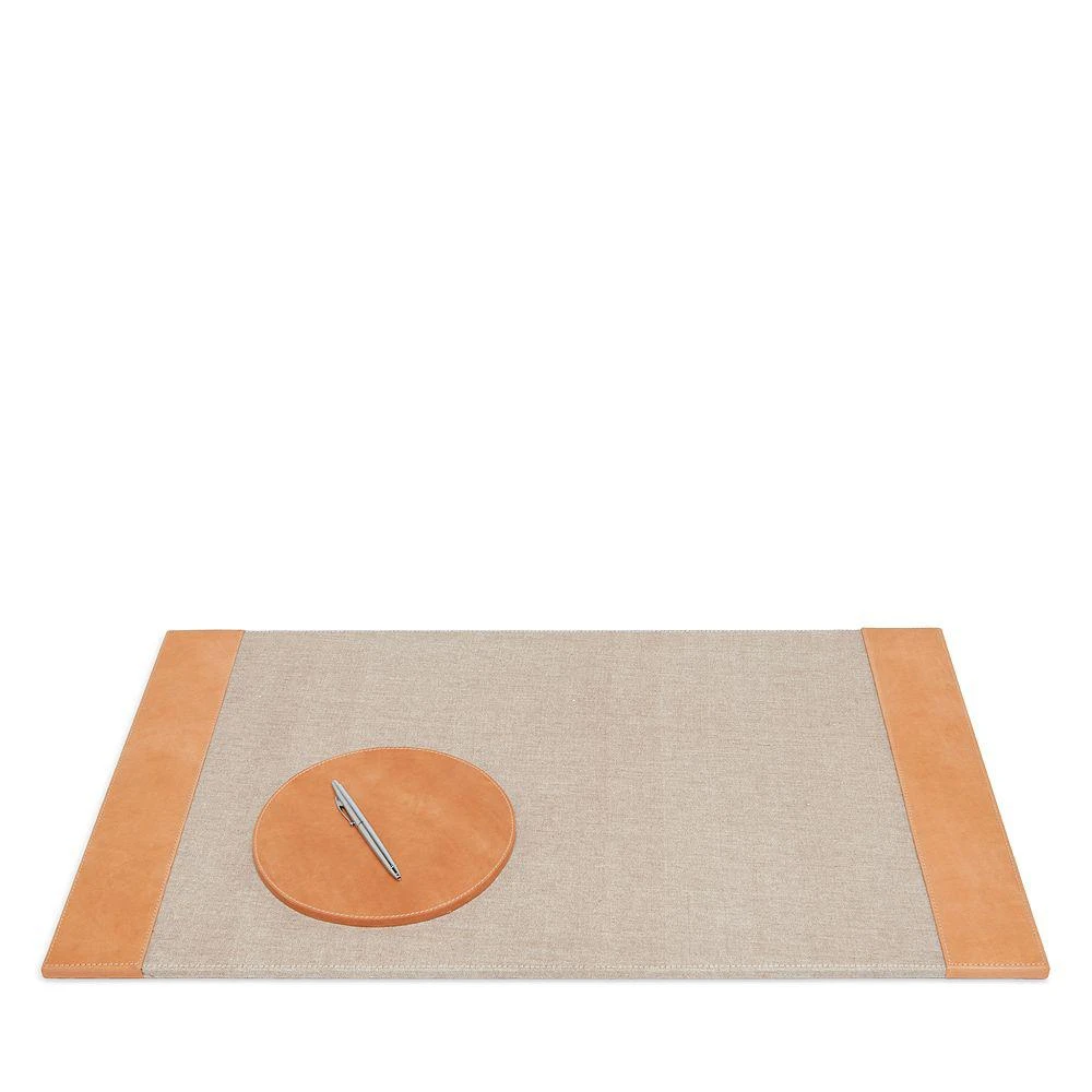 商品Pigeon & Poodle|Leon Camel Full Grain Leather Desk Blotter & Round Mouse Pad Set,价格¥1761,第1张图片