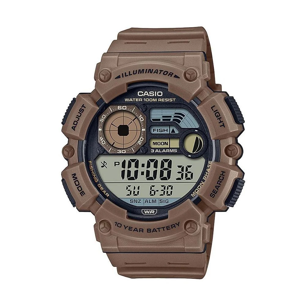商品Casio|Men's Digital Brown Resin Watch 50.1mm, WS1500H-5AV,价格¥338,第1张图片