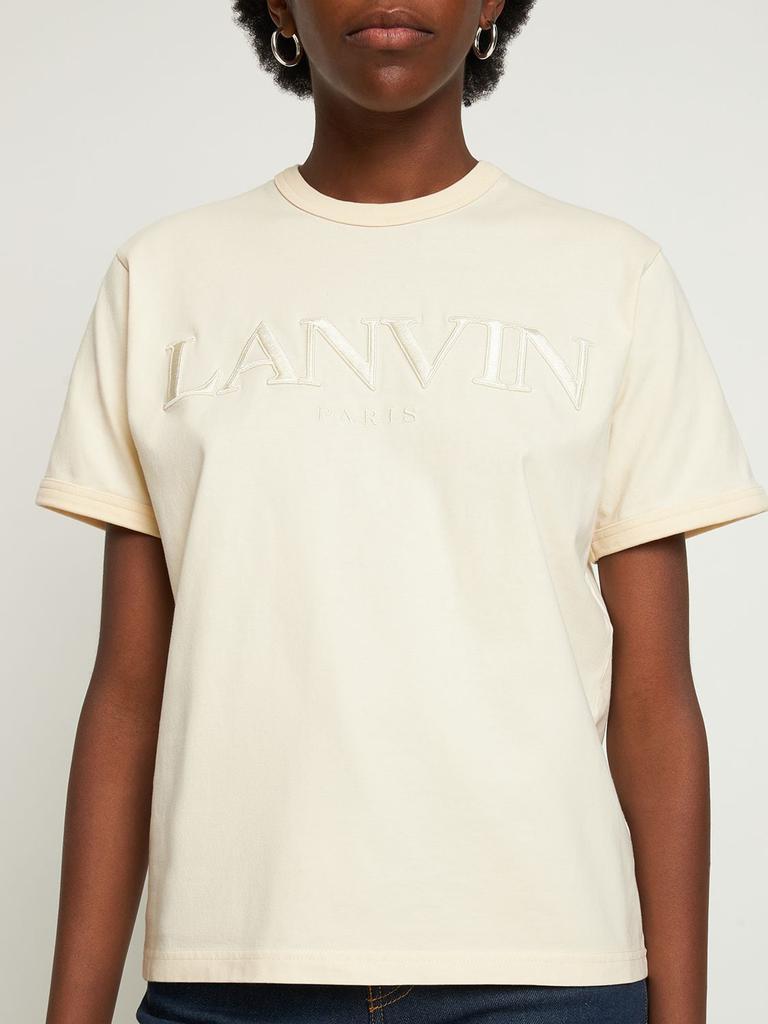 商品Lanvin|Logo Cotton Jersey T-shirt,价格¥3367,第4张图片详细描述