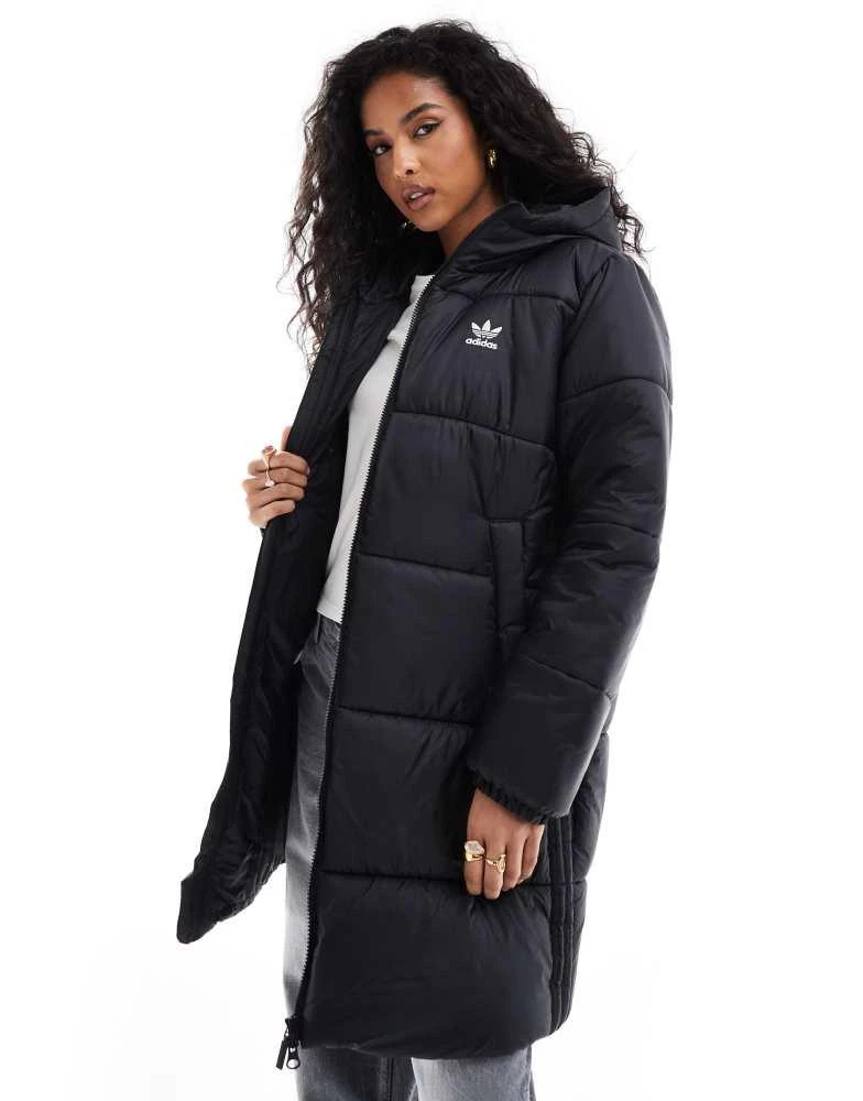 商品Adidas|adidas Originals Adicolor Long Puffer jacket in black,价格¥1156,第3张图片详细描述