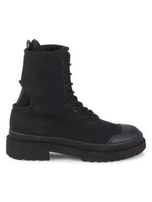 商品Salvatore Ferragamo|​Tolk Suede Combat Boots,价格¥3704,第1张图片