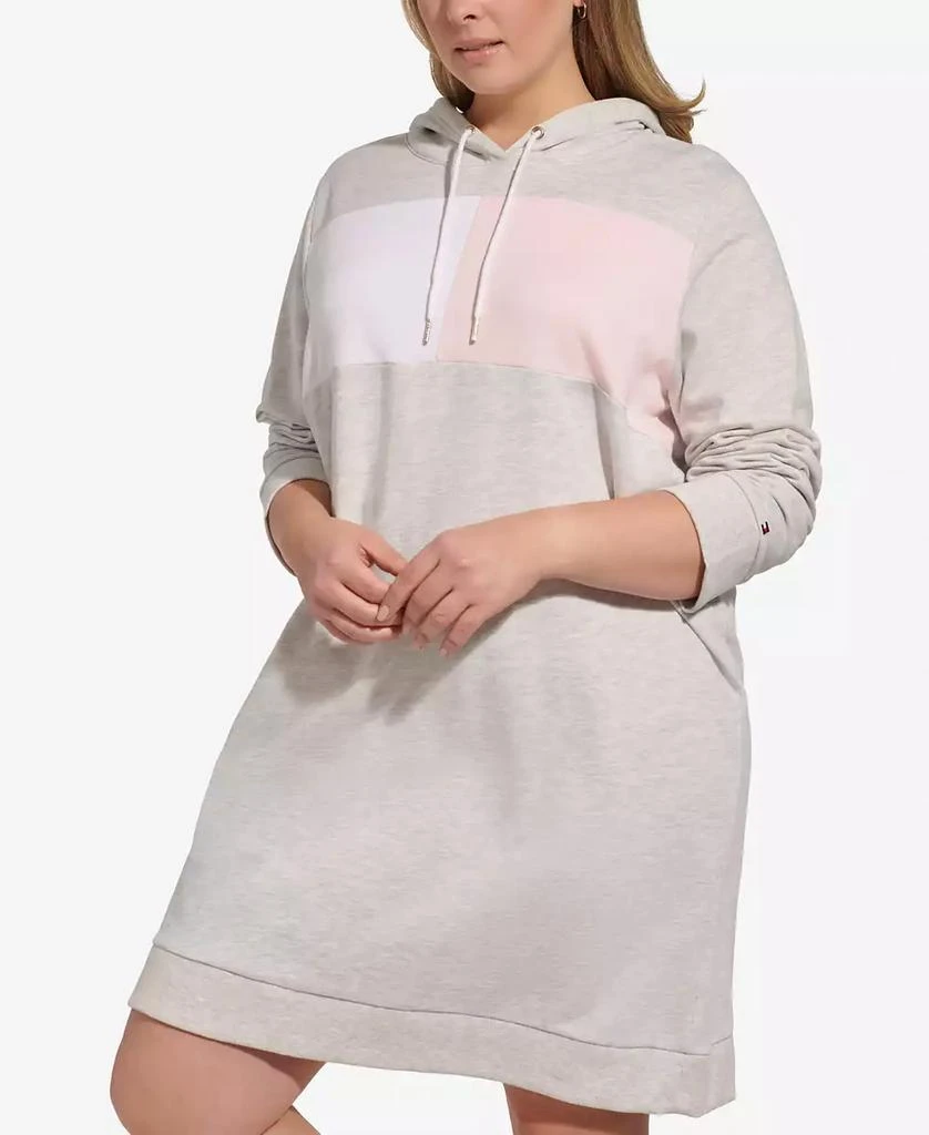 商品Tommy Hilfiger|Plus Size Colorblocked Hoodie Dress,价格¥348,第3张图片详细描述