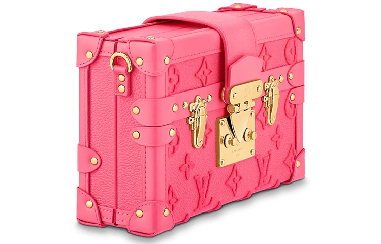 商品[国内直发] Louis Vuitton|LV PETITE MALLE Match系列 牛皮 硬盒子包 手拿斜挎包 女款 粉色,价格¥44022,第3张图片详细描述