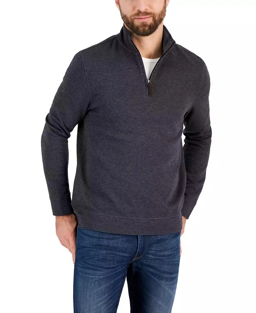 商品Club Room|Men's Birdseye Quarter-Zip Pullover, Created for Macy's,价格¥152,第1张图片