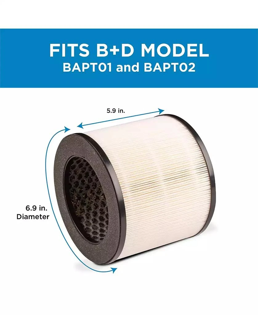 商品Black & Decker|Replacement 3-Stage HEPA Filter for BAPT01 and BAPT02,价格¥222,第3张图片详细描述