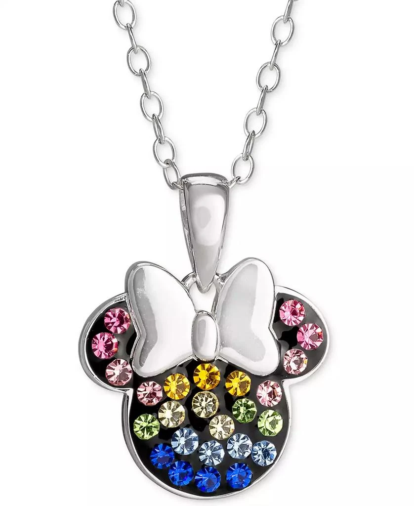 商品Disney|Children's Rainbow Crystal Minnie Mouse 18" Pendant Necklace in Sterling Silver,价格¥303,第1张图片