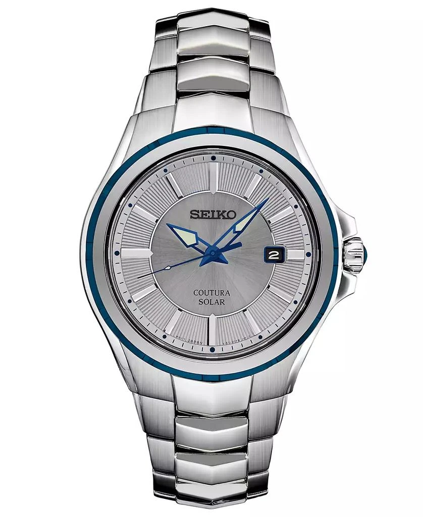商品Seiko|Men's Coutura Solar Gray Stainless Steel Bracelet Watch 42.5mm,价格¥2791,第1张图片