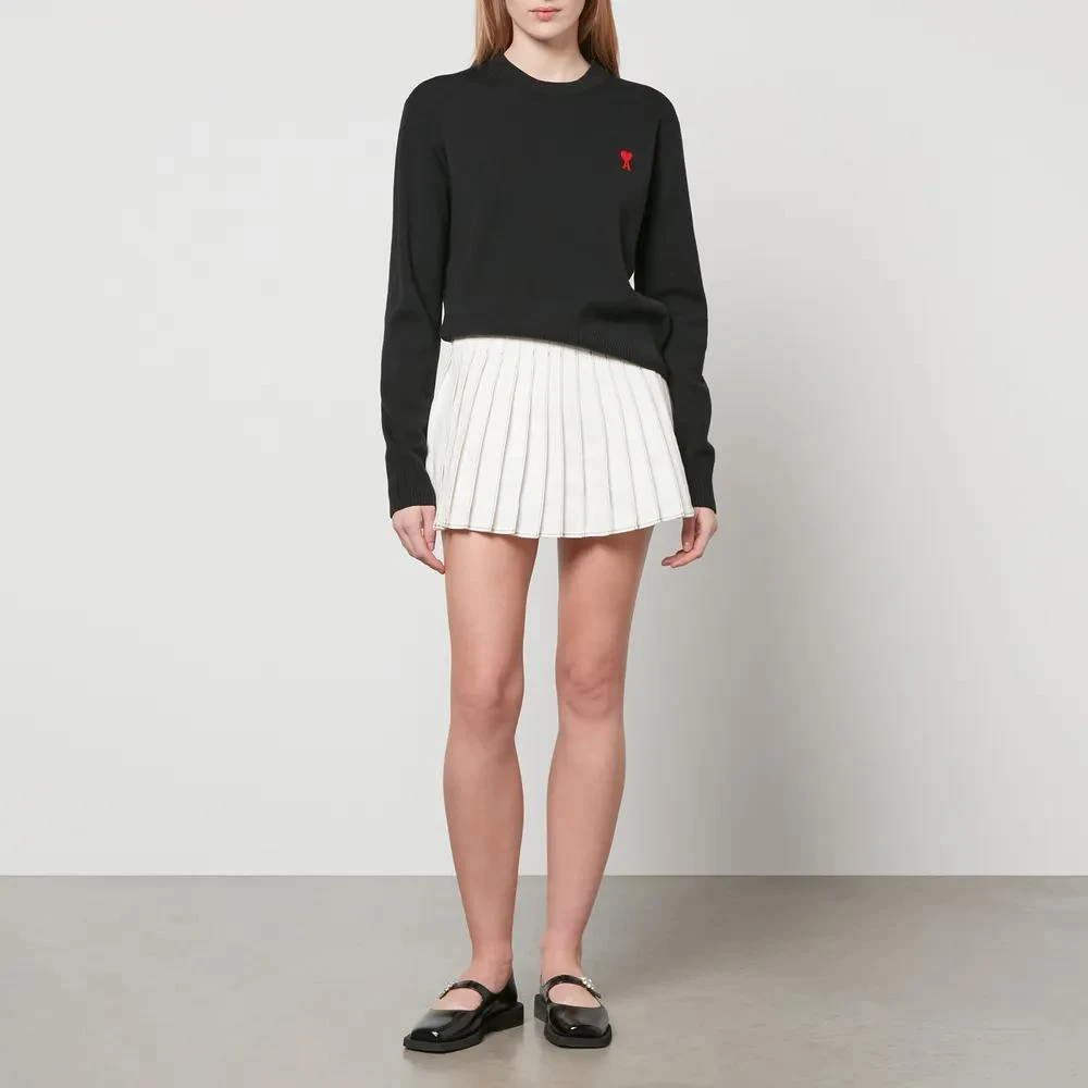 商品AMI|AMI Pleated Cotton-Twill Wrap Mini Skirt,价格¥1125,第3张图片详细描述