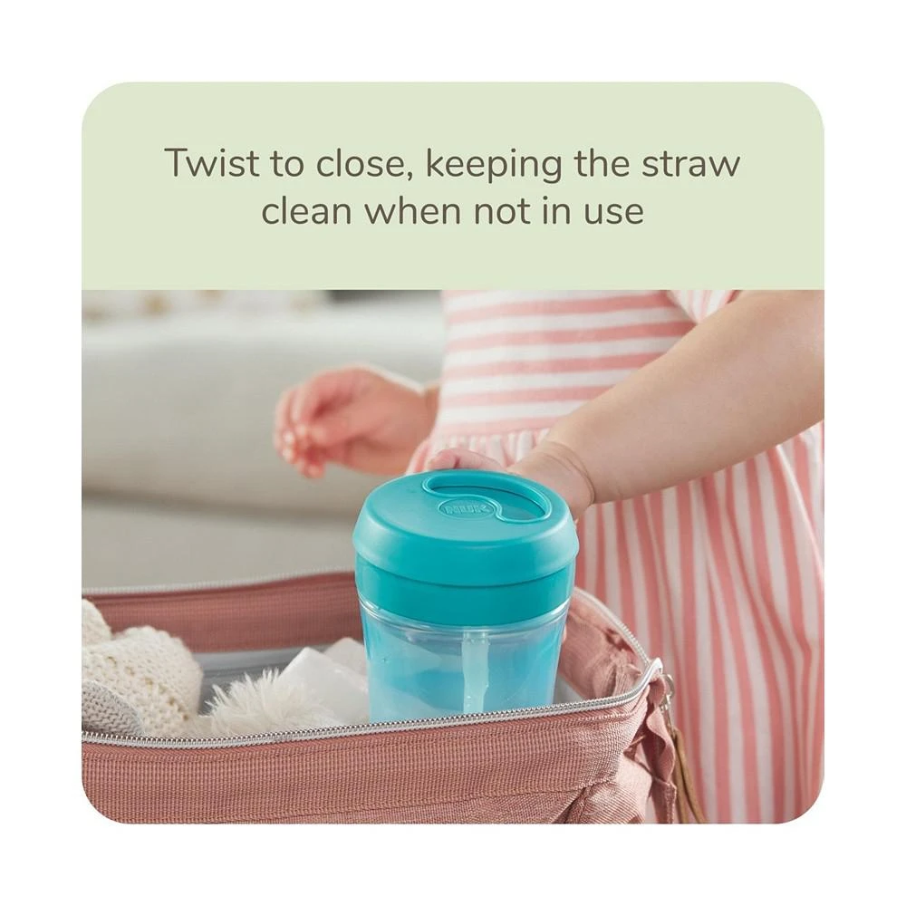 商品NUK|Spill Proof Easy Silicone Straw Cup, 2 Pack, Blue,价格¥131,第2张图片详细描述