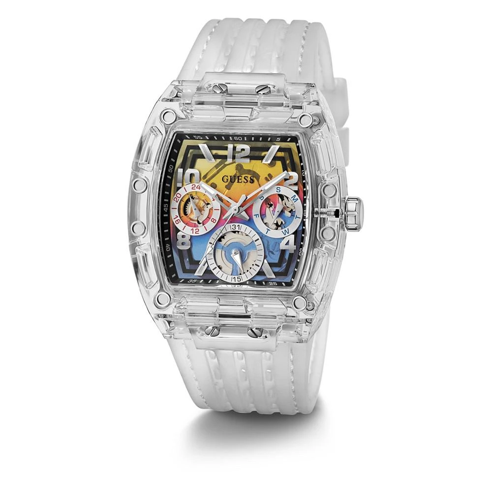 商品GUESS|Men's Clear Silicone Multi-Function Watch 44mm,价格¥1012,第5张图片详细描述