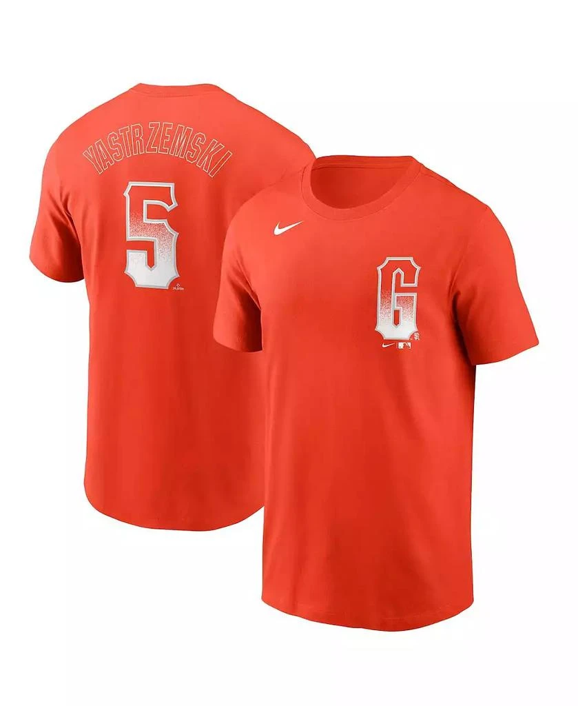 商品NIKE|Men's Mike Yastrzemski Orange San Francisco Giants City Connect Name and Number T-shirt,价格¥297,第1张图片