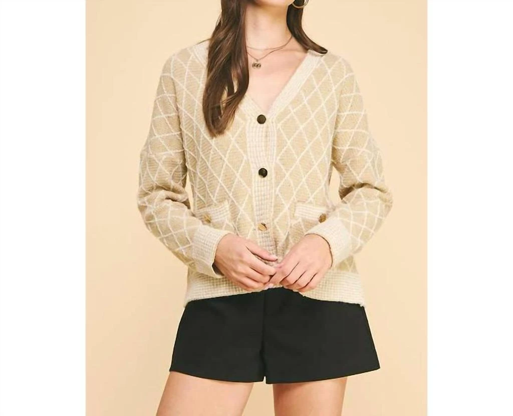 商品PINCH|Pinch - Rhea Diamond Cardigan,价格¥458,第1张图片