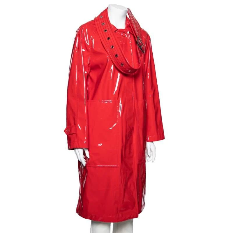 商品[二手商品] Burberry|Burberry London Red Belt Detailed Laminated Coat S,价格¥3789,第2张图片详细描述