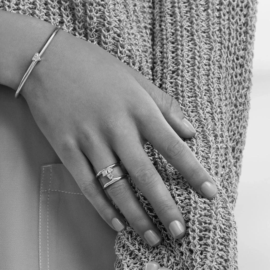 商品AME|Âme Trio 18K White Gold, Lab-Grown Diamond 0.78ct. Tw. Double B, Band Ring Sz. 6.5,价格¥13480,第2张图片详细描述