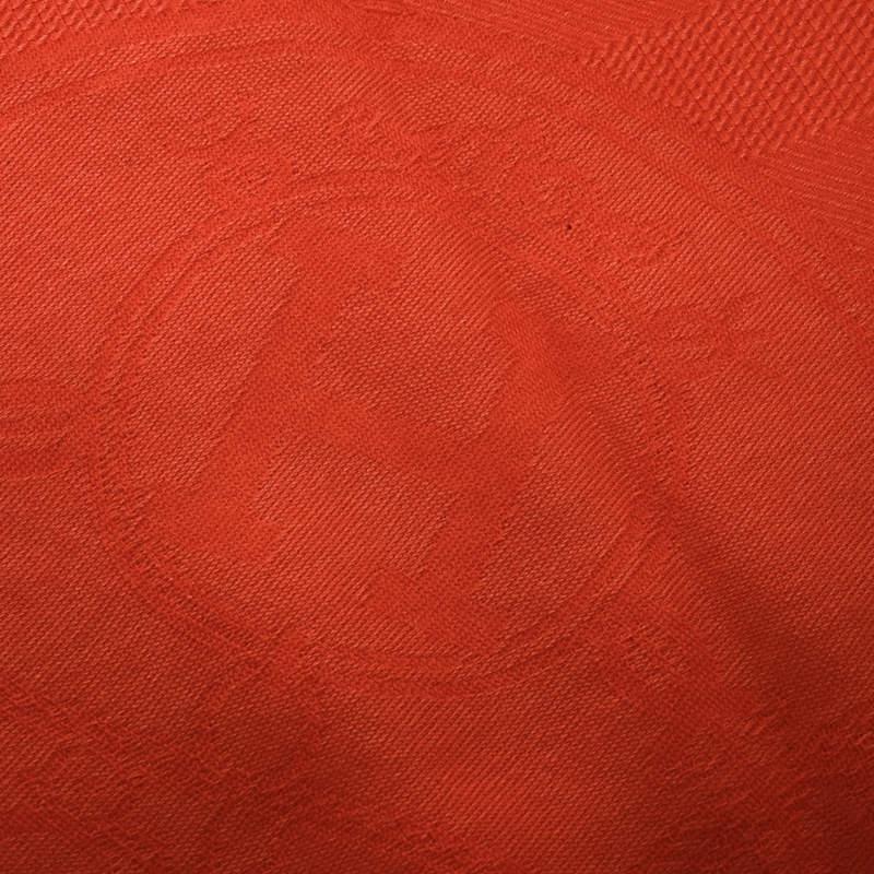 Hermes Bright Orange Silk and Cashmere Jacquard New Libris Stole商品第3张图片规格展示