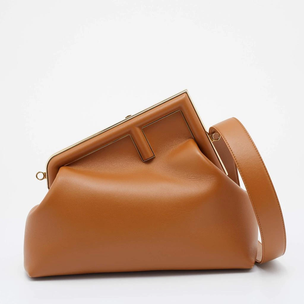 商品[二手商品] Fendi|Fendi Brown Leather Small Fendi First Clutch,价格¥16574,第1张图片