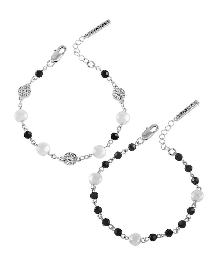 商品Tahari|Silver-Tone Line Bracelet Duo Set,价格¥288,第1张图片