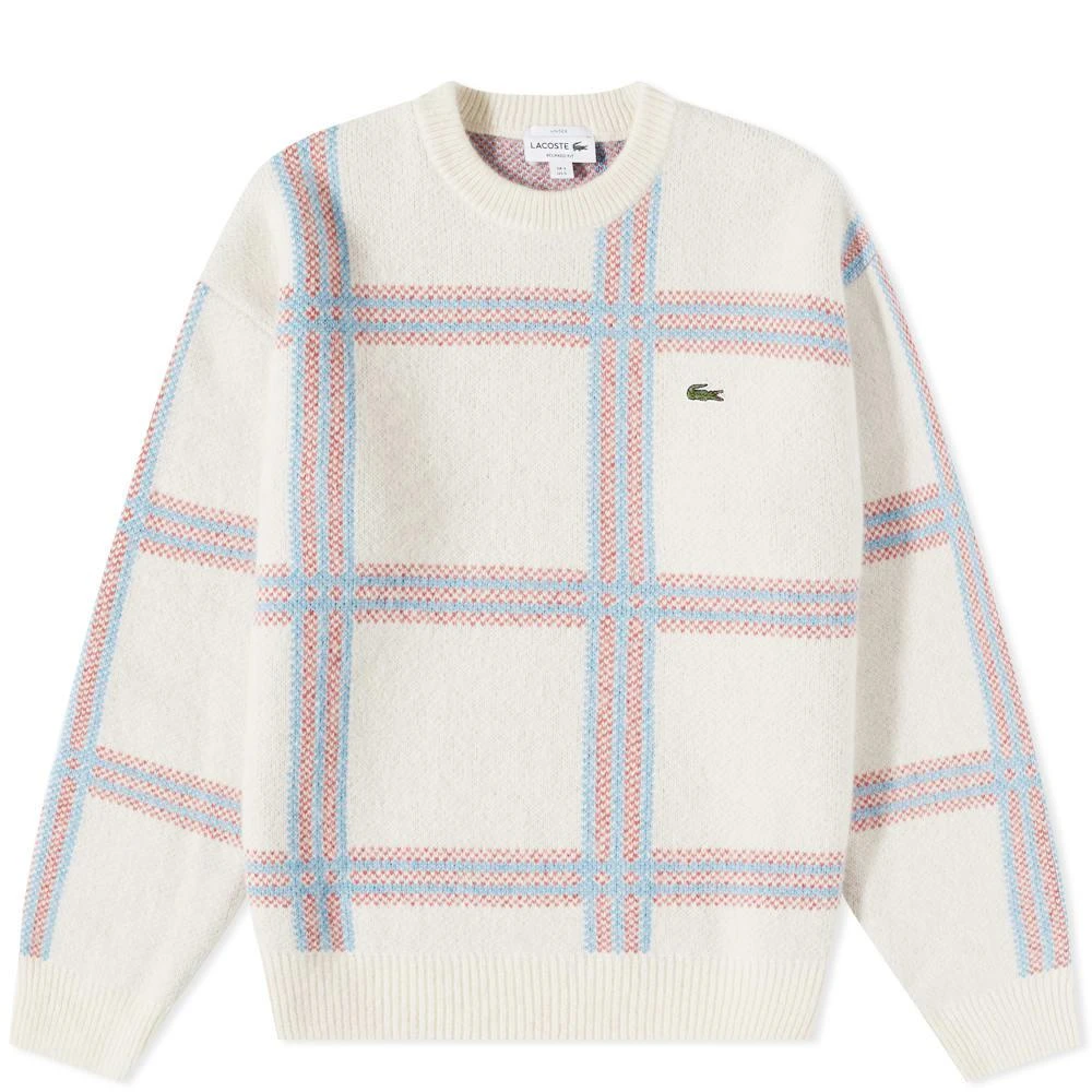 商品Lacoste|Lacoste Check Wool Crew Knit,价格¥1192,第1张图片