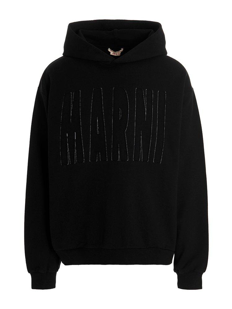 Marni Logo Detailed Long Sleeved Hoodie商品第1张图片规格展示