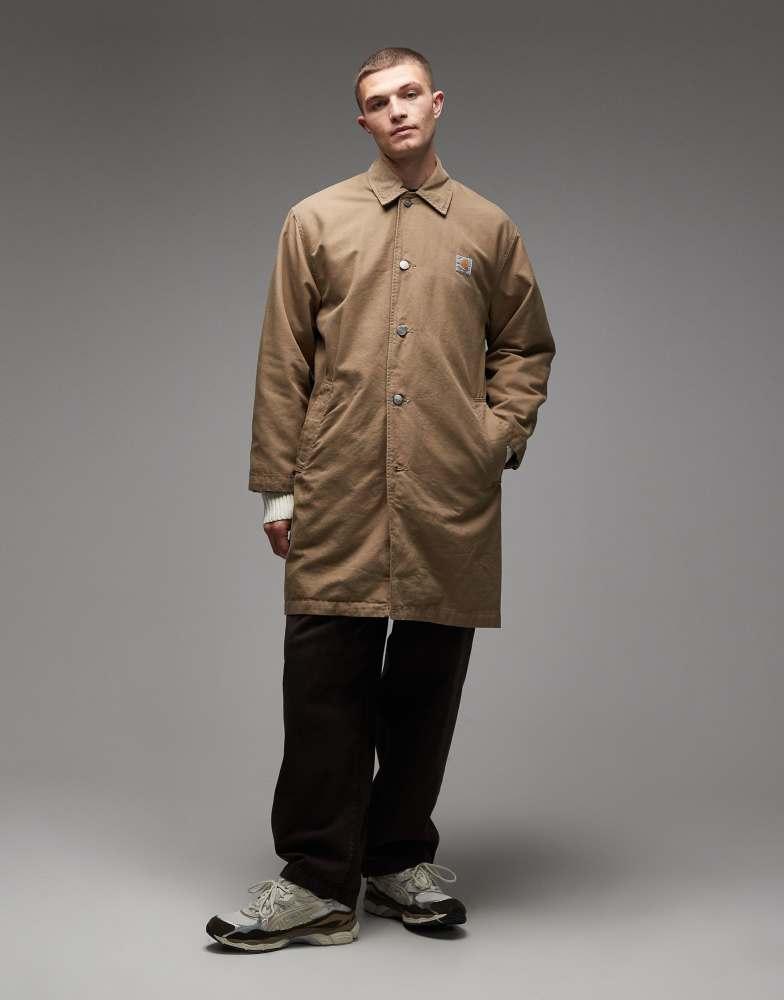 Shop Carhartt WIP webster longline coat in light brown on Sale at