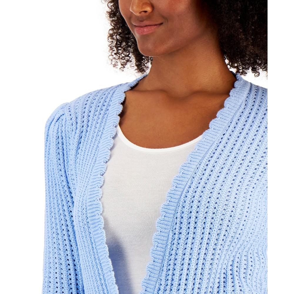 Women's Open-Knit Cardigan Sweater, Created for Macy's商品第3张图片规格展示