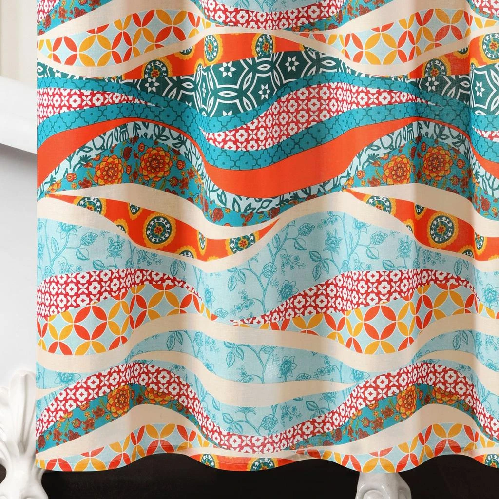 商品Lush Decor|Hailey Watercolor Wave Cotton Shower Curtain,价格¥315,第3张图片详细描述