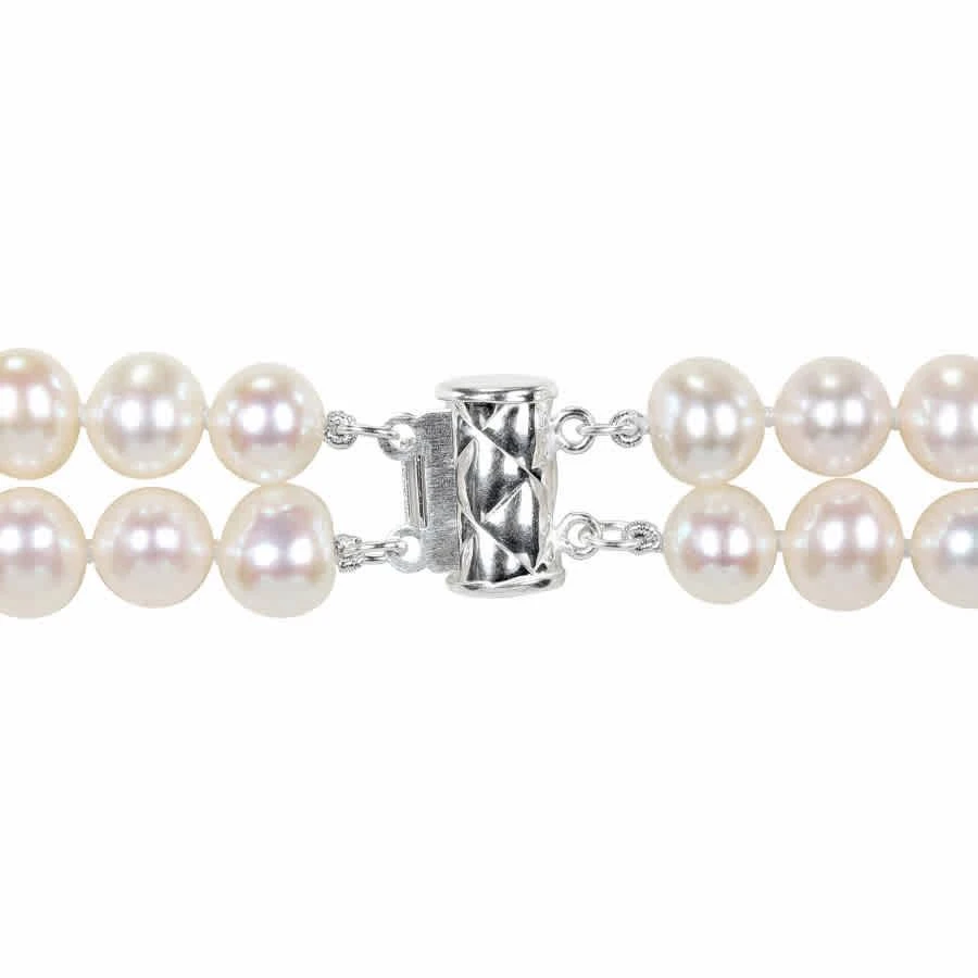 商品Amour|Cultured Freshwater Pearl Double-row Bracelet with Sterling Silver Dividers and Clasp,价格¥364,第2张图片详细描述