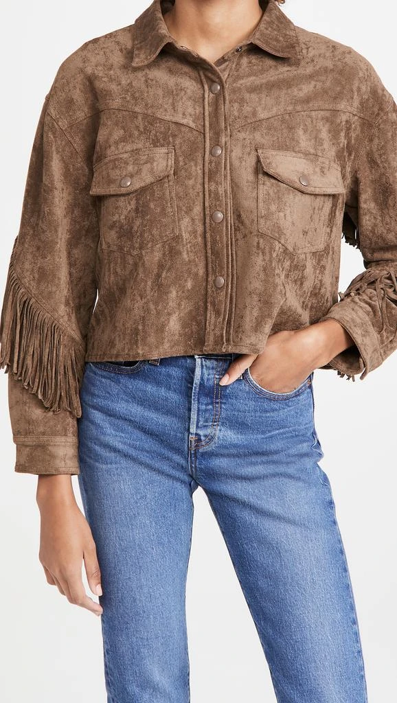 商品Blank Denim|BLANKNYC 热可可色流苏夹克,价格¥883,第1张图片