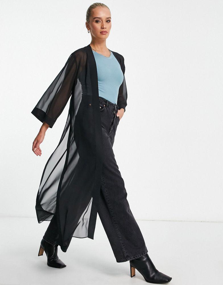 AllSaints x ASOS exclusive back wing kimono in black商品第1张图片规格展示
