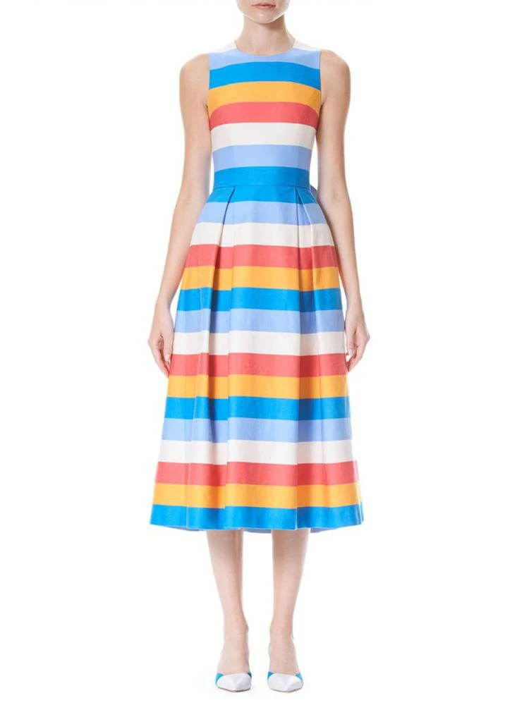 商品Carolina Herrera|Silk Stripe Open Back Midi Dress,价格¥5850,第1张图片