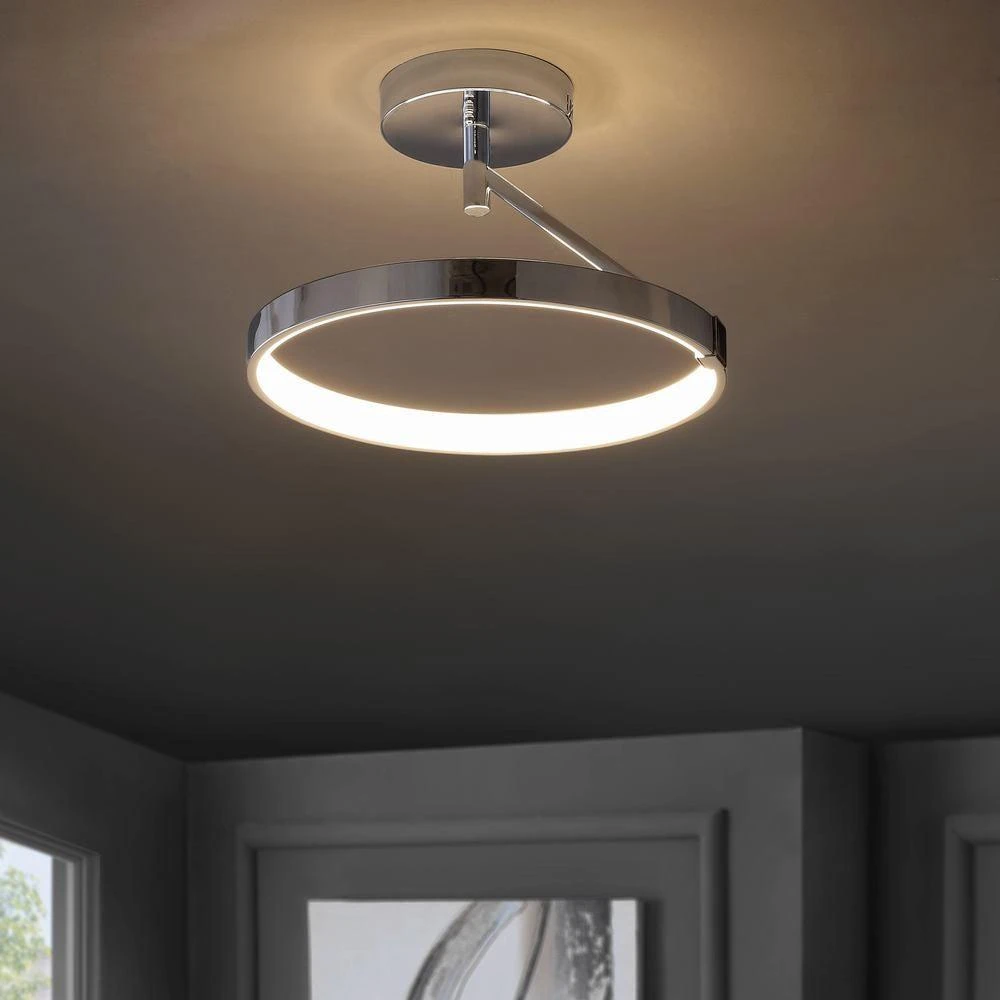 商品JONATHAN Y|Owen 17.5" Dimmable Integrated LED Metal Semi-Flush Mount,价格¥1896,第3张图片详细描述