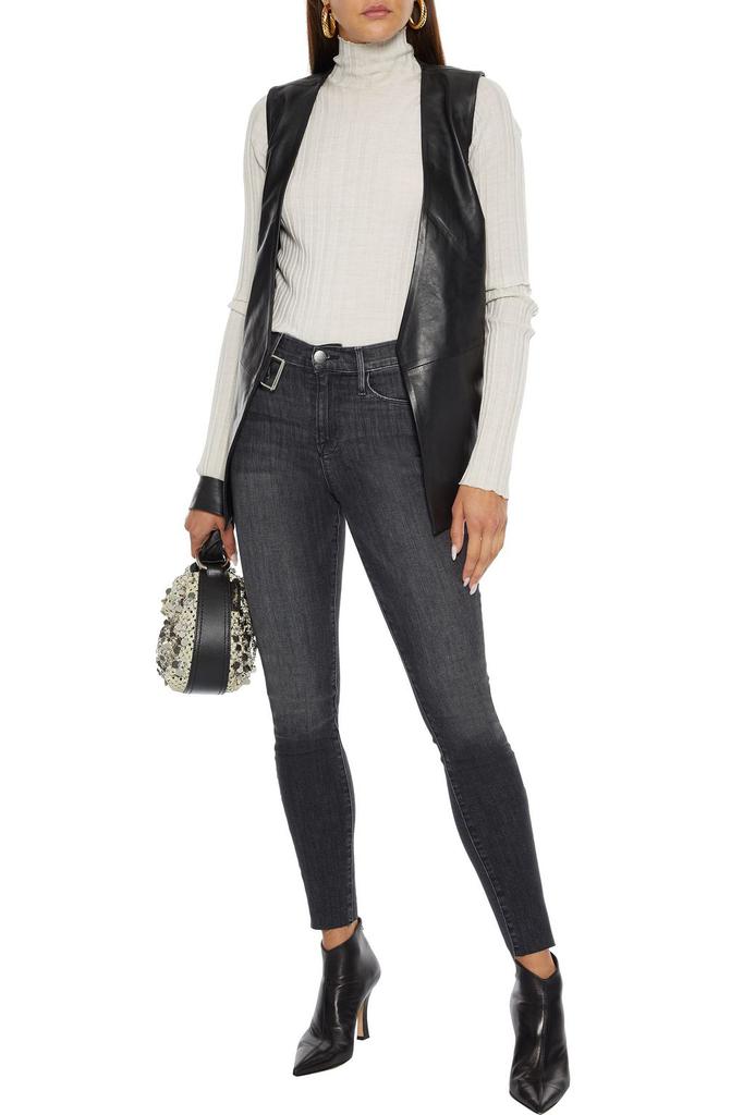 Le High Skinny cropped frayed mid-rise skinny jeans商品第4张图片规格展示