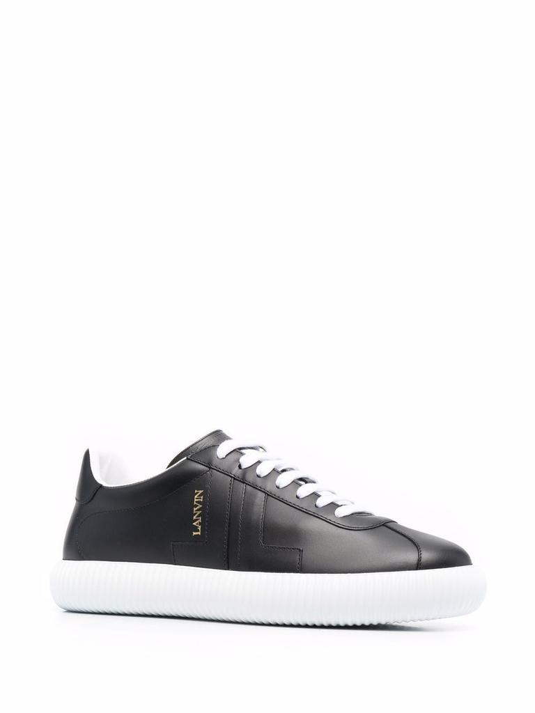 Lanvin Men's  Black Leather Sneakers商品第2张图片规格展示