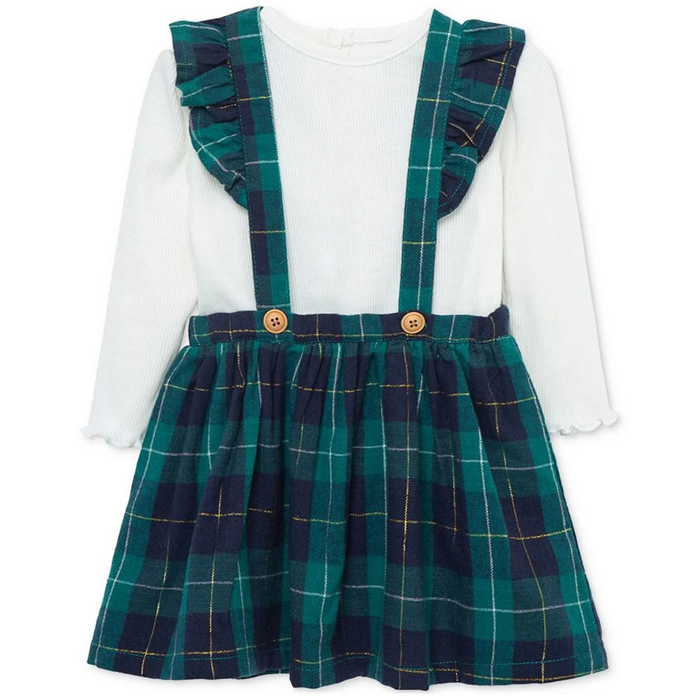 商品Little Me|Baby Girls 2-Pc. Long-Sleeve T-Shirt & Plaid Jumper Set,价格¥170,第1张图片