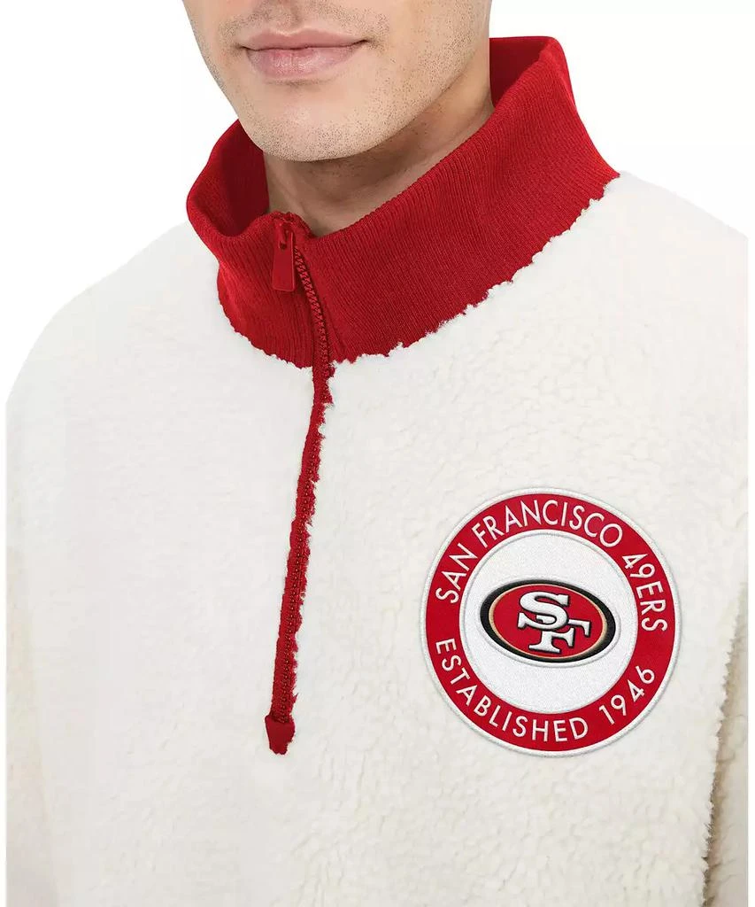 商品Tommy Hilfiger|Men's Cream San Francisco 49ers Jordan Sherpa Quarter-Zip Sweatshirt,价格¥673,第3张图片详细描述