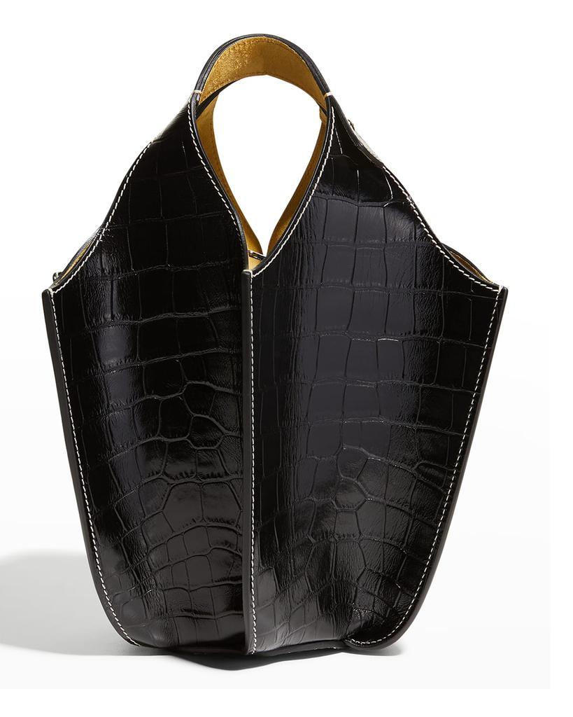 商品Tory Burch|Croc-Embossed Lampshade Top-Handle Bag,价格¥6600,第1张图片