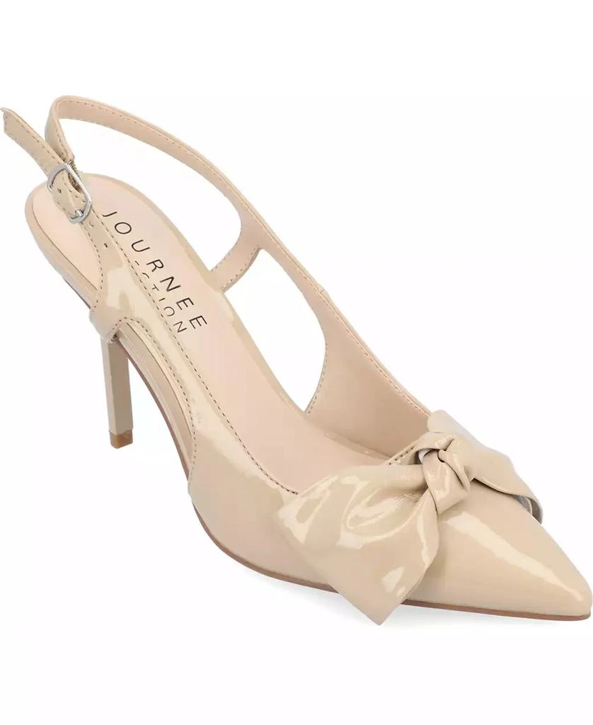 商品Journee Collection|Women's Viera Bow Slingback Pumps,价格¥228,第1张图片