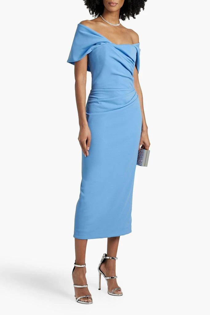 商品RHEA COSTA|Chiara off-the-shoulder draped crepe midi dress,价格¥1888,第2张图片详细描述