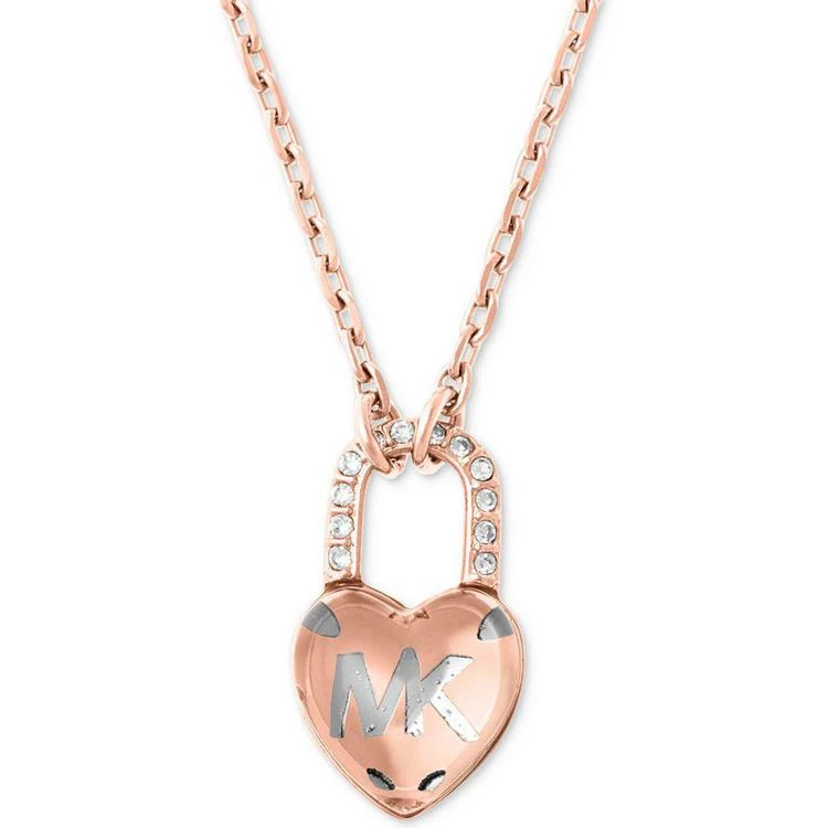 商品Michael Kors|Pavé Heart Lock Pendant Necklace,价格¥375,第3张图片详细描述