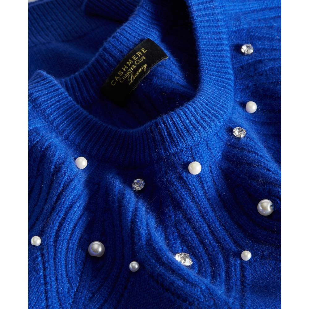 商品Charter Club|Women's 100% Cashmere Embellished Crewneck Sweater, Created for Macy's,价格¥1248,第3张图片详细描述