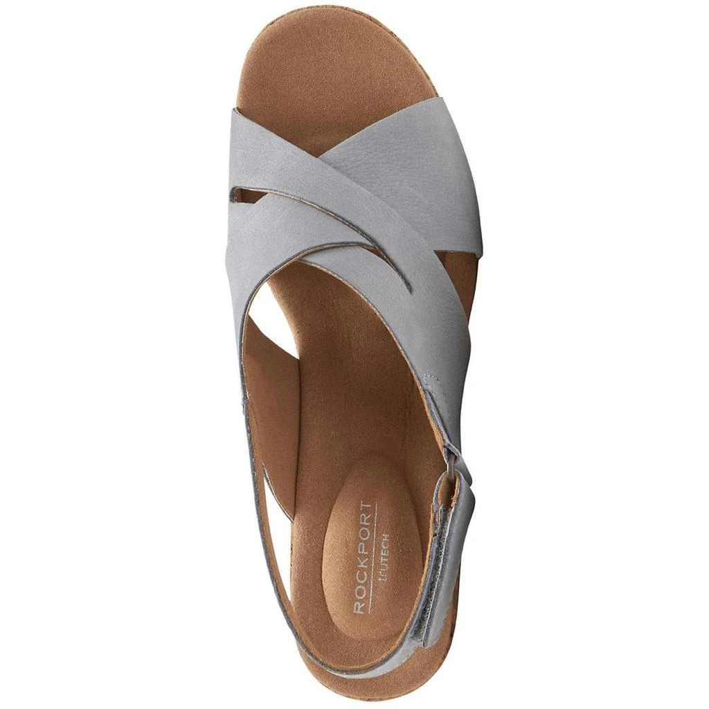 商品Rockport|Rockport Womens Briah Leather Slingback Wedge Sandals,价格¥130,第3张图片详细描述