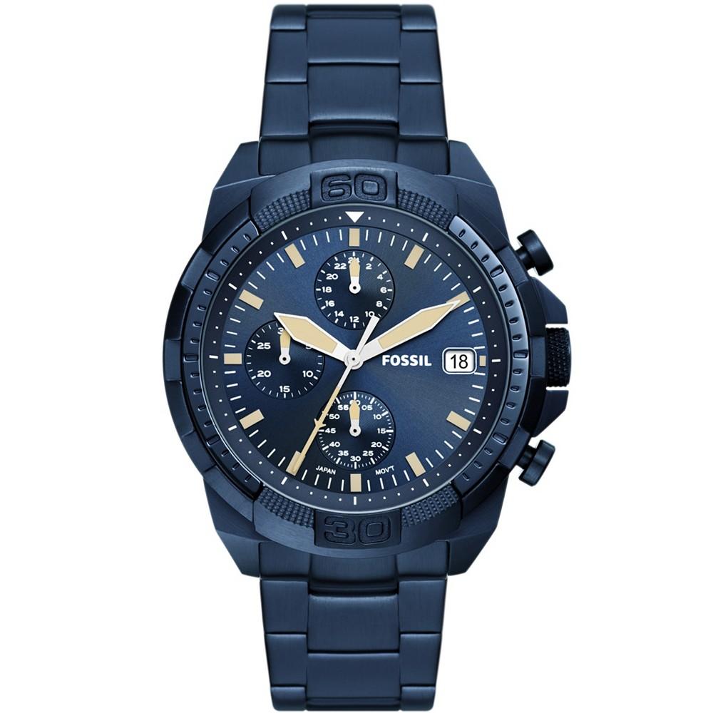 Men's Bronson Chronograph, Blue Ion Plating Stainless Bracelet Watch商品第1张图片规格展示